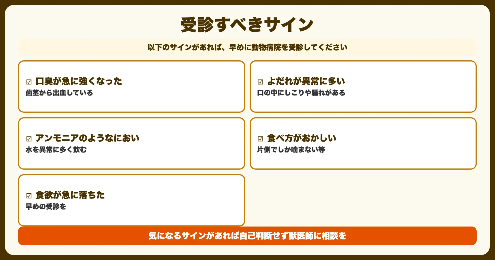 動物病院に行くべきサイン