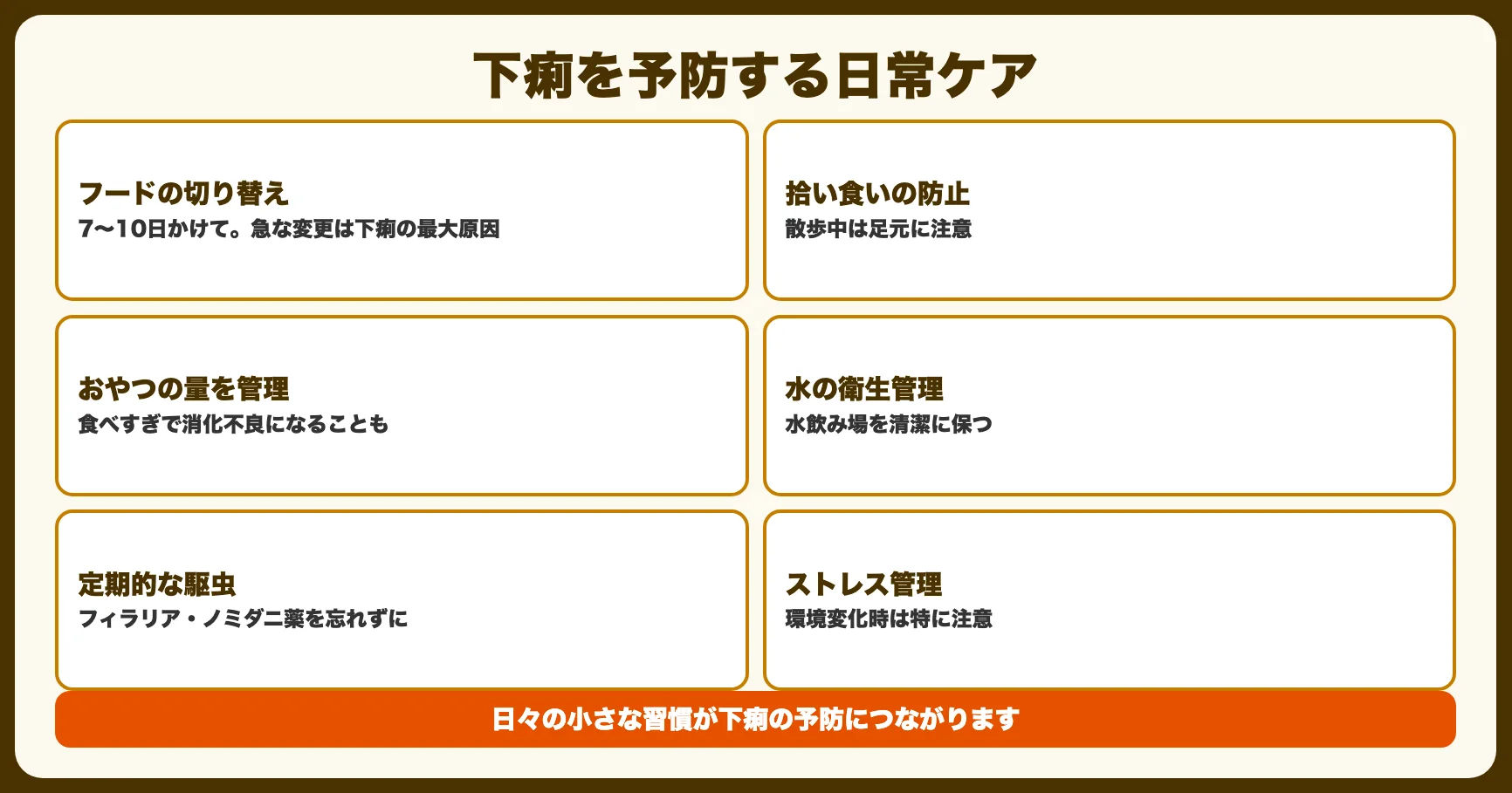 下痢を予防する日常ケア
