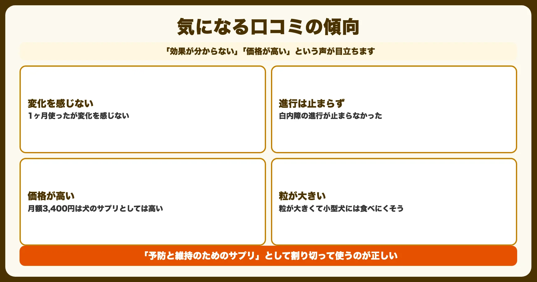 悪い口コミ・気になる点