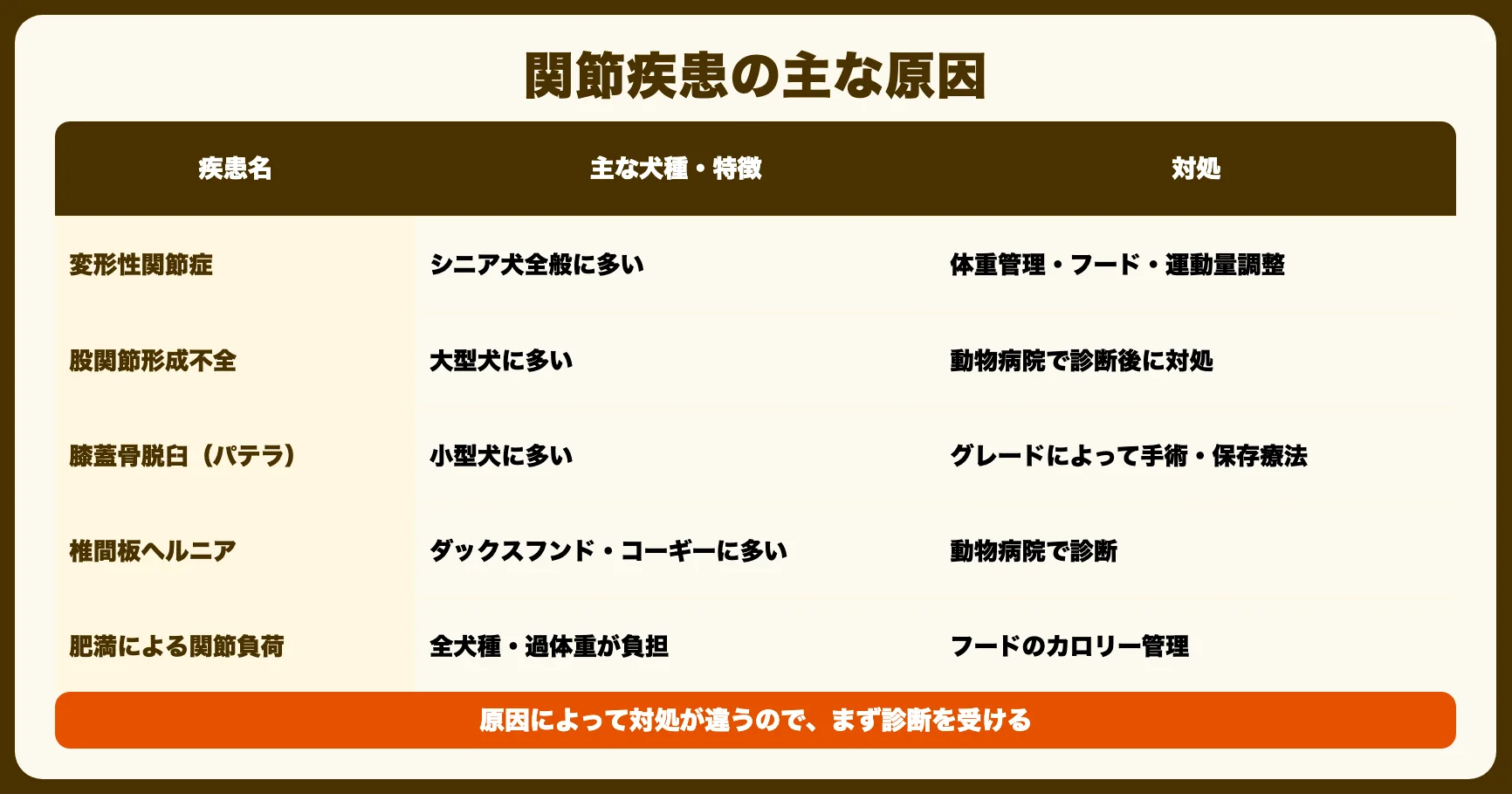 犬の関節疾患の原因