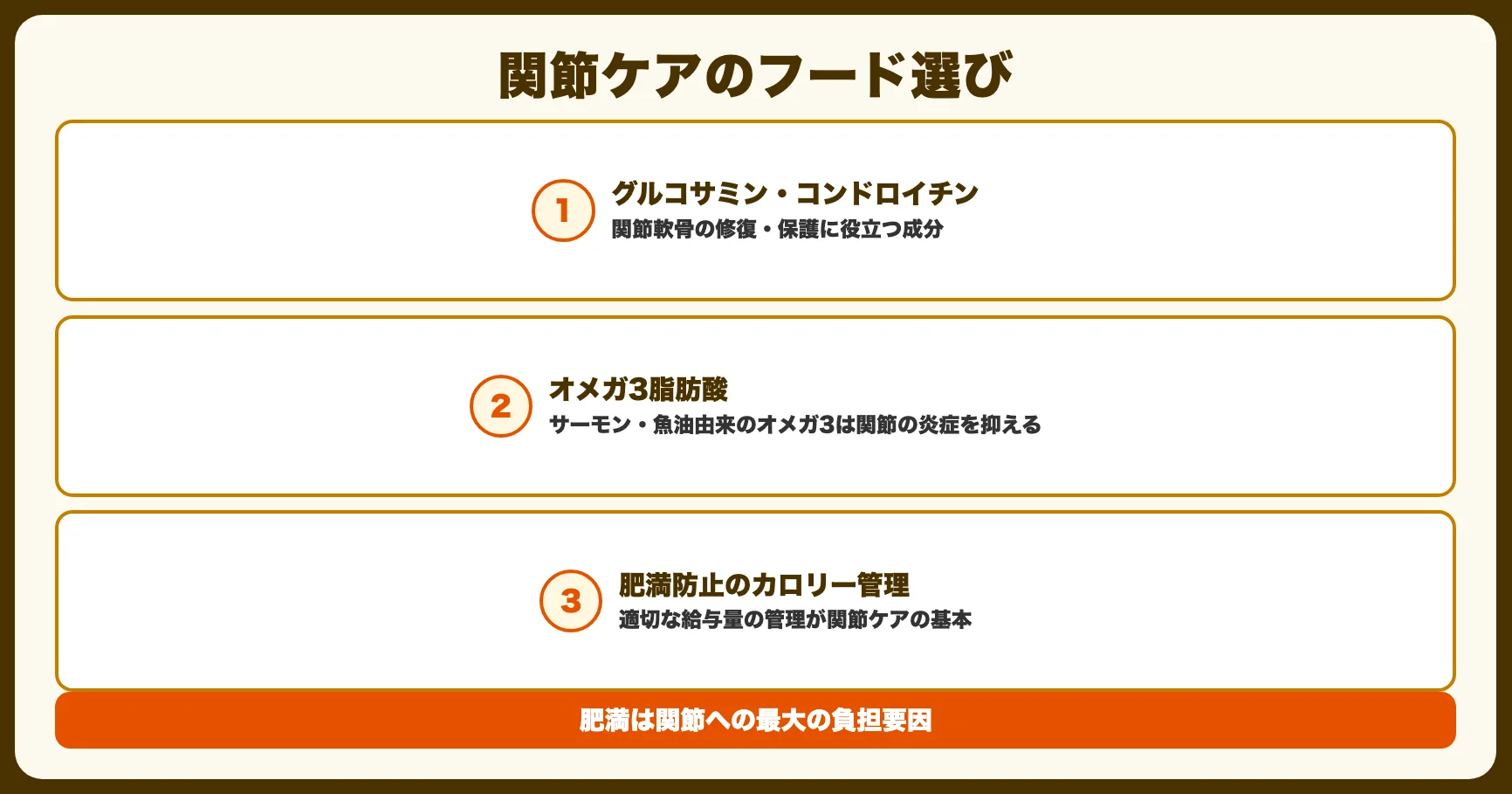 関節ケアに効くフードの選び方