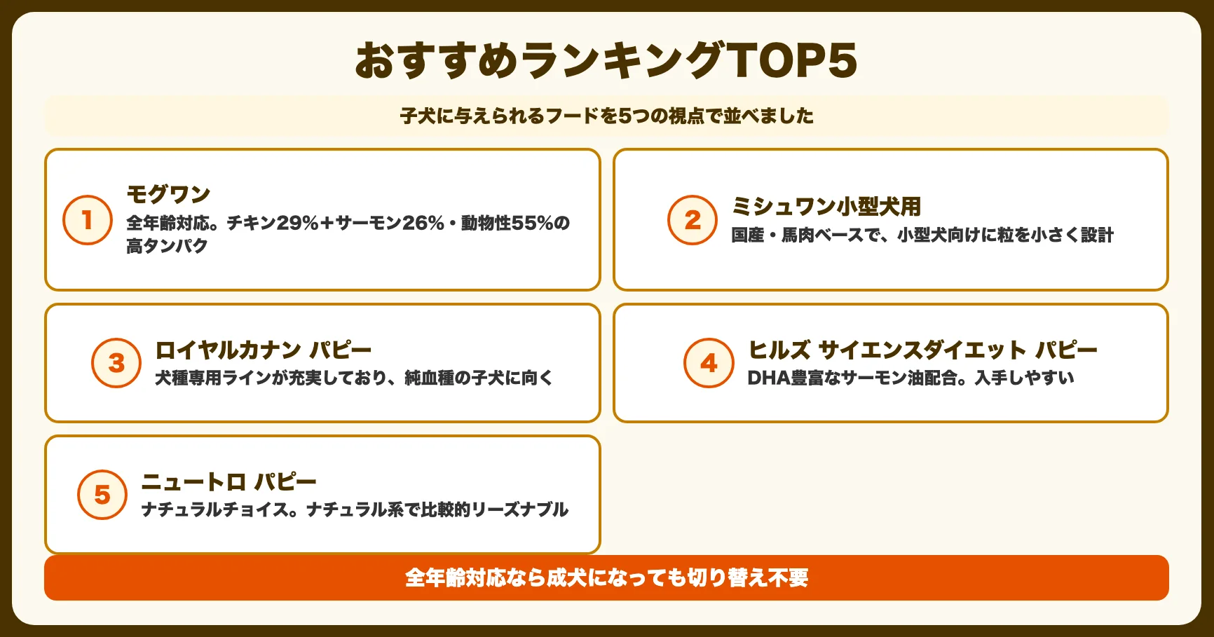 おすすめフードランキング TOP5